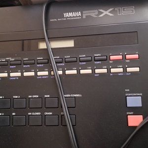 Yamaha RX15 Digital Rhythm Drum Machine with soft shell carry bag.